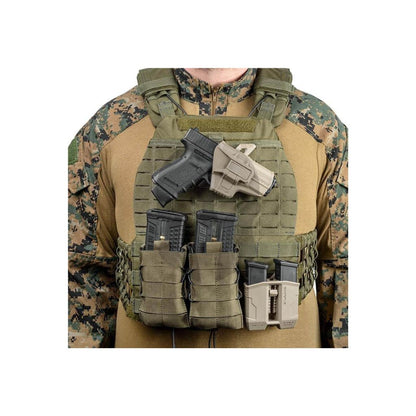 נרתיק טקטי לאקדח מותקן על ווסט לחימה עם מתאם MOLLE - שימוש מבצעי - מגן 360