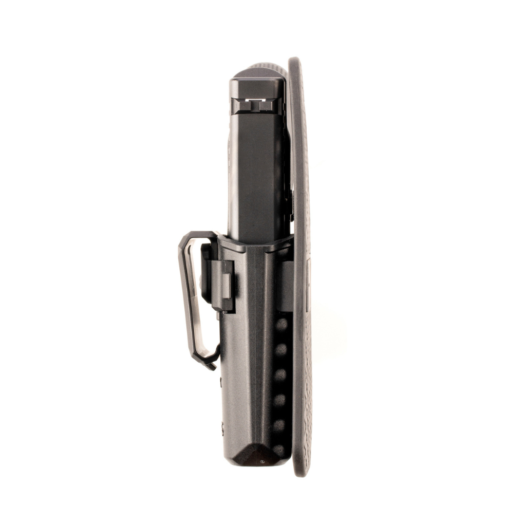 מבט צד (פרופיל) של נרתיק APN43X לגלוק 43X להדגמת עובי הנרתיק